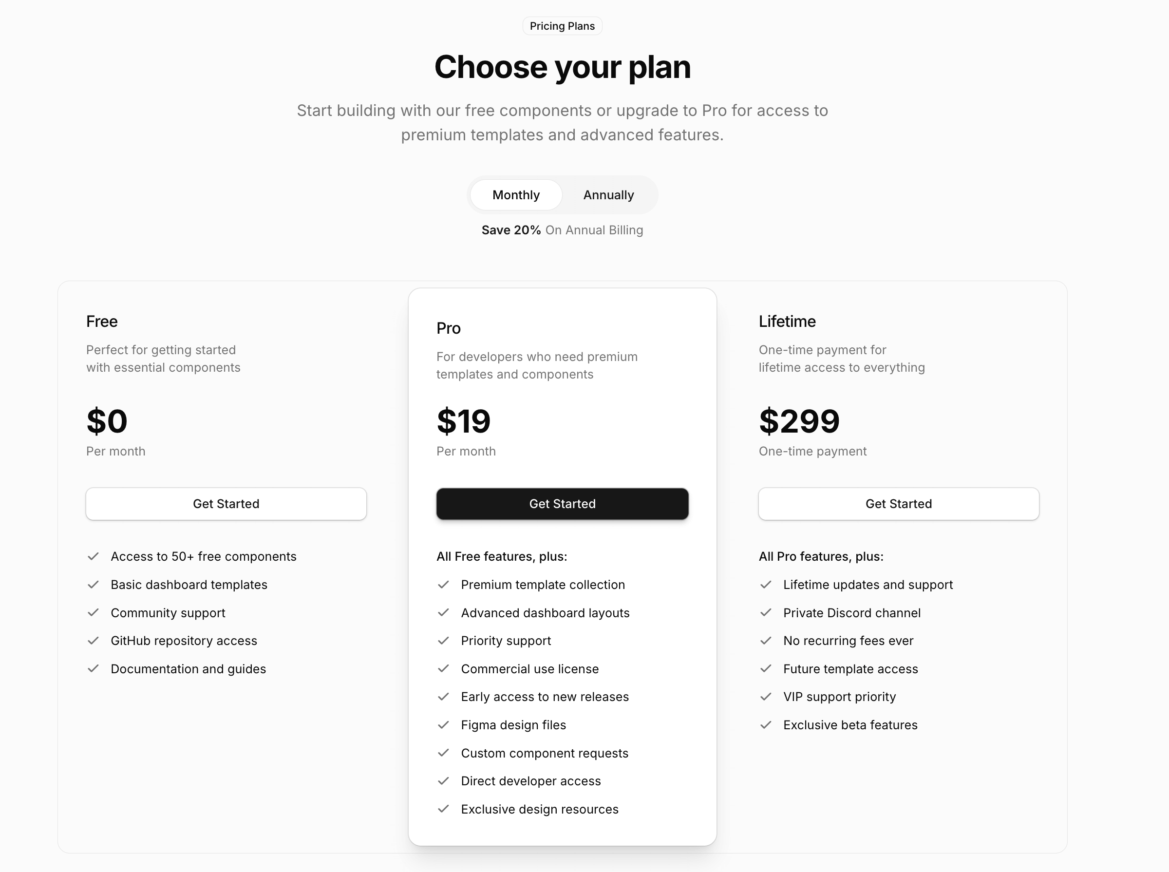 Landing Page Pricing Preview