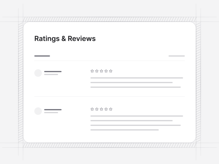 Reviews & Ratings Sections preview